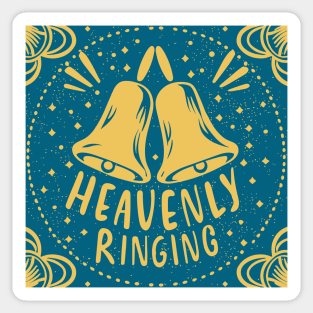 Heavenly Ringing For Handbell Ringers Choir Blue Background Sticker